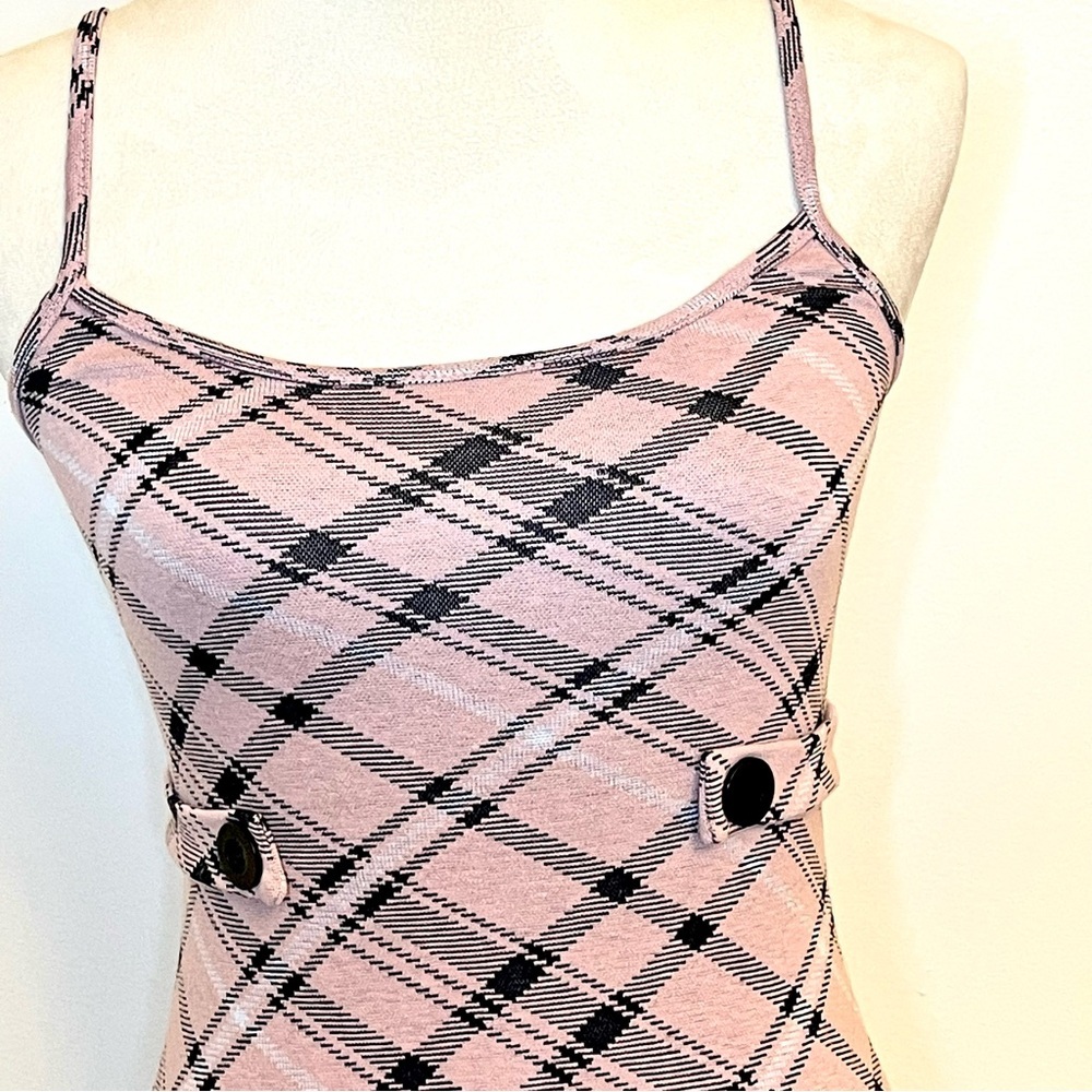Rue 21 XS Pink Plaid Bodycon Mini Dress Y2K Preppy Aesthetic - Picture 2 of 11